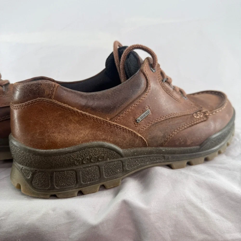 ECCO Track II Low Brown Leather GORE-TEX Hiking Shoes Mens 42 Waterproof